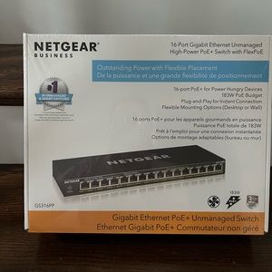 NETGEAR 16-Port Gigabit Ethernet Unmanaged PoE+ Switch (GS316PP)